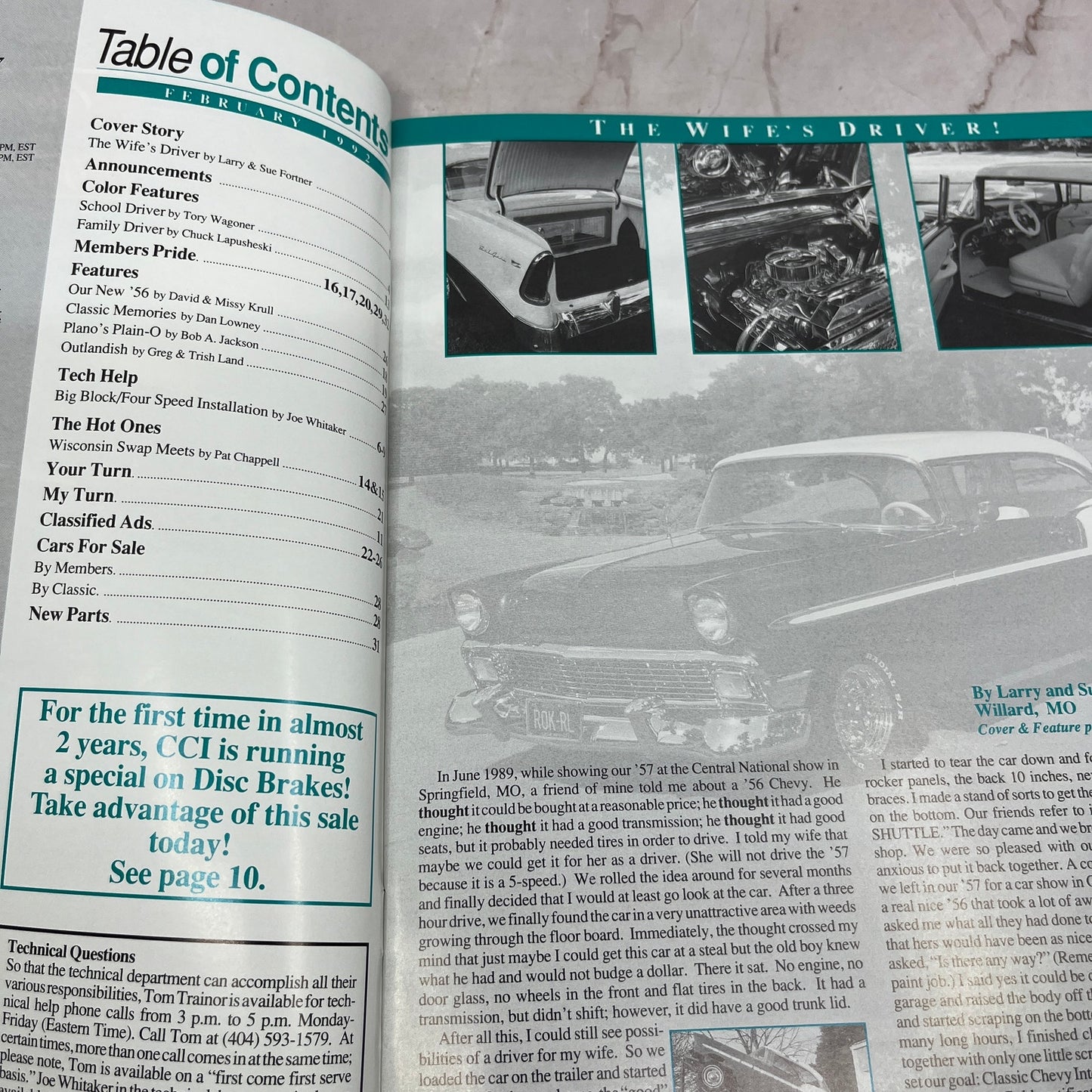 4-Speed Install for Big Blocks - '55, '56, '57 Classic Chevy World Feb 1992 M31