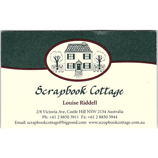 Scrapbook Cottage Louise Riddell Castle Hill Australia Vtg Business Card SC9-B10