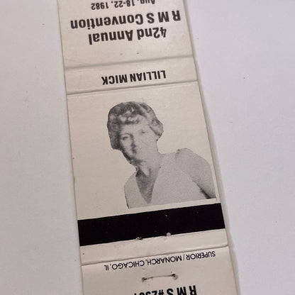 1982 RMS Convention Lillian Mick New Orleans Vintage Matchbook Cover TB6-MB1-15