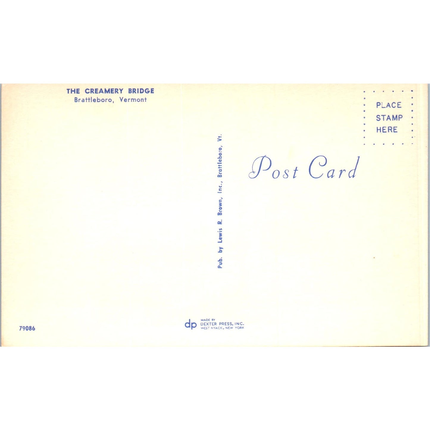 Creamery Bridge Brattleboro Vermont Covered Bridge Postcard PC7