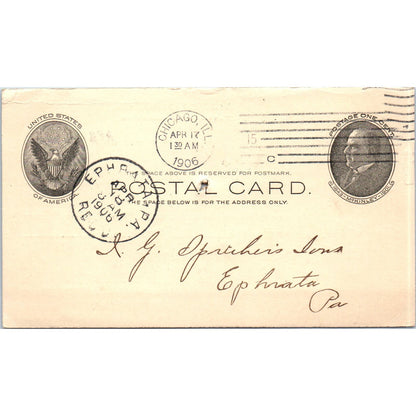 1906 Allith Manufacturing Co Chicago IL Payment Receipt Postal Card AE8
