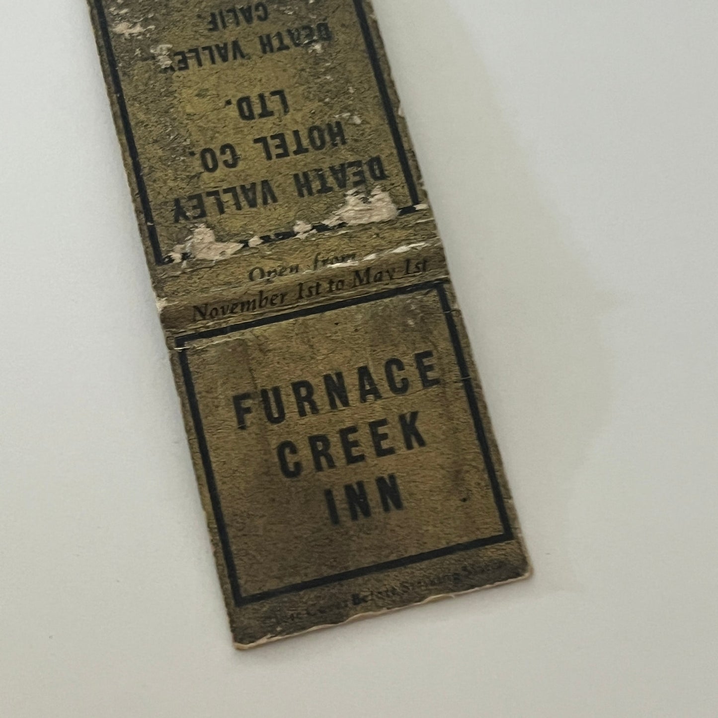 Furnace Creek Inn Death Valley CA Matchbook Cover MM5-9