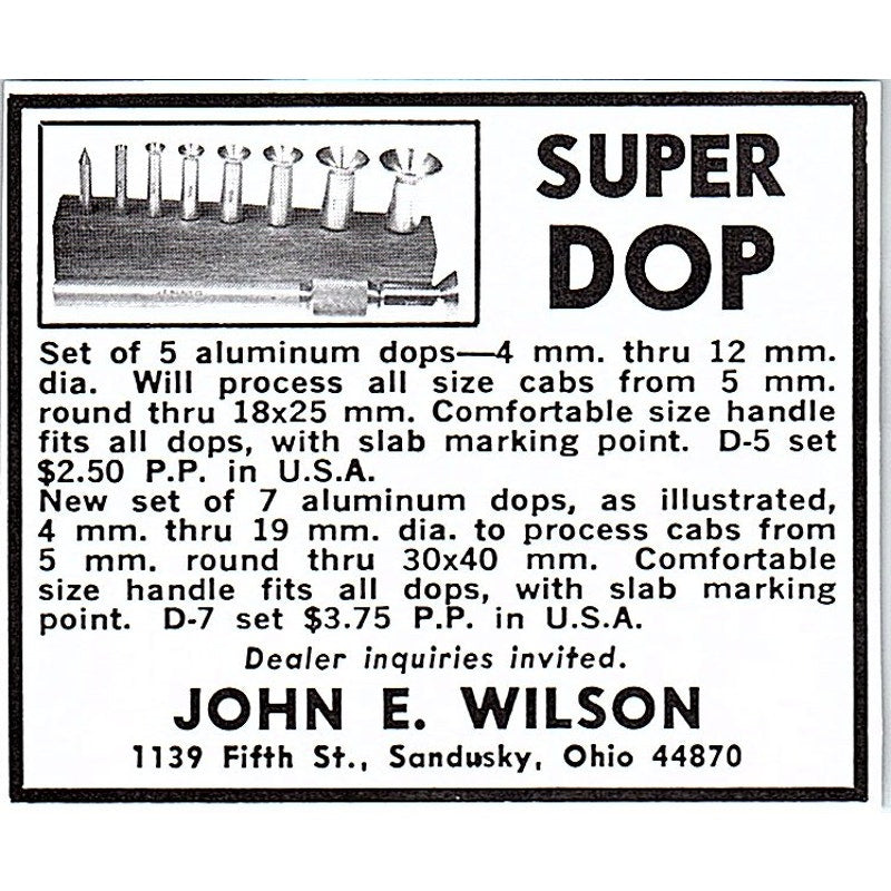 John E Wilson Super Dop Sandusky Ohio 1972 Ad AF8-M2