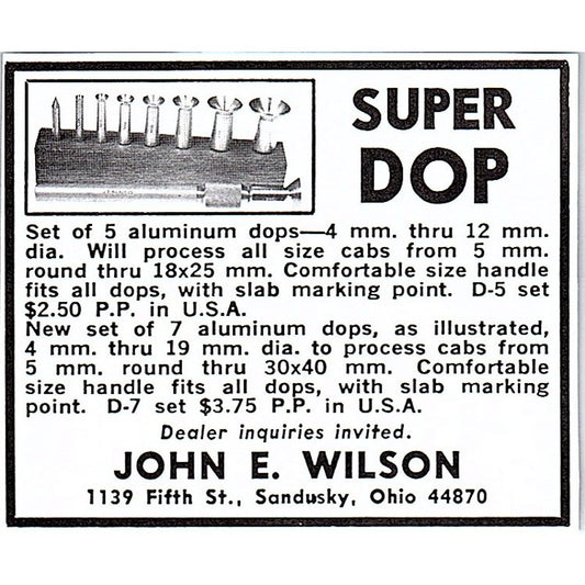 John E Wilson Super Dop Sandusky Ohio 1972 Ad AF8-M2