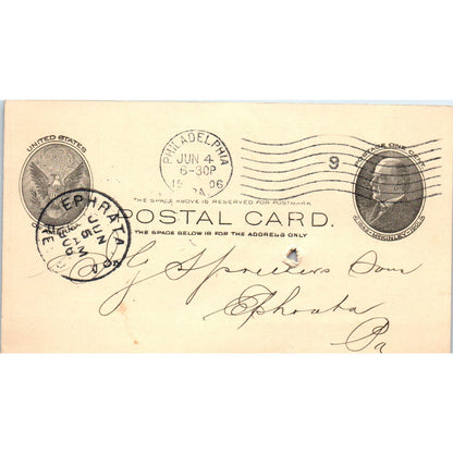1906 Riter Bros & Co Tin Plate and Metals Philadelphia Receipt Postal Card AE8