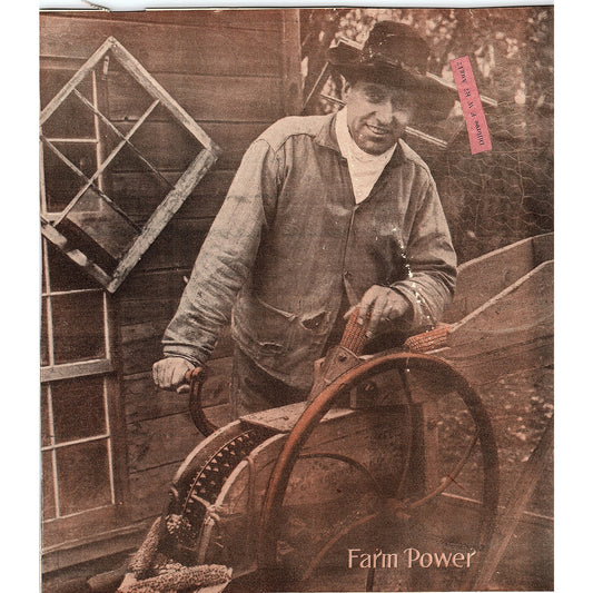 Farm Power Man Shucking Corn Antique Magazine Cover Art Print 8x9 V10