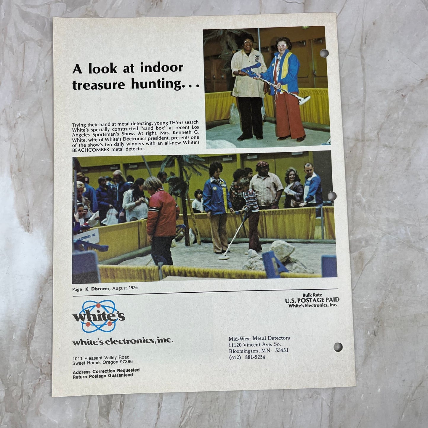 1976 Aug White's Electronics Discover Newsletter Metal Detectors Treasure M19