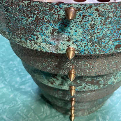 Original Frank Stone Art Hanging Light Fixture Copper Brutalist MCM Signed