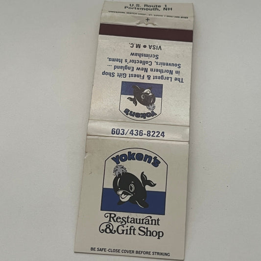 Yoken's Restaurant & Gift Shop Portsmouth NH Matchbook Cover TB8-MB2-1