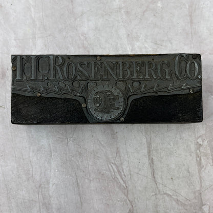 T.L. Rosenberg Co Motors Vintage Letterpress Printers Block Plate SF5