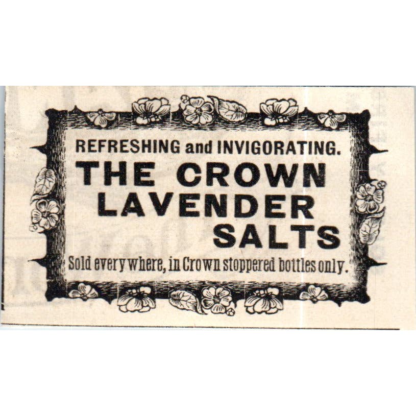 Lavender Salts Crown Perfumery Co c1890 Victorian Ad AE8-CH9