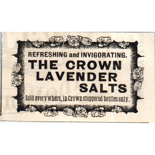 Lavender Salts Crown Perfumery Co c1890 Victorian Ad AE8-CH9