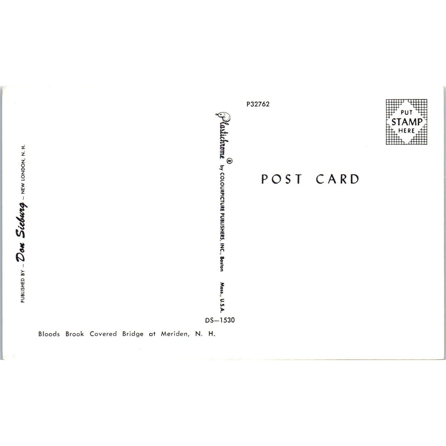 Bloods Brook Bridge Meriden NH Covered Bridge Postcard PC4