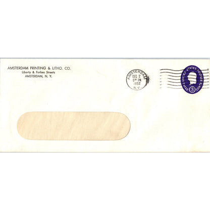 1952 Amsterdam Printing & Litho Co NY Postal Cover Envelope TH9-L1