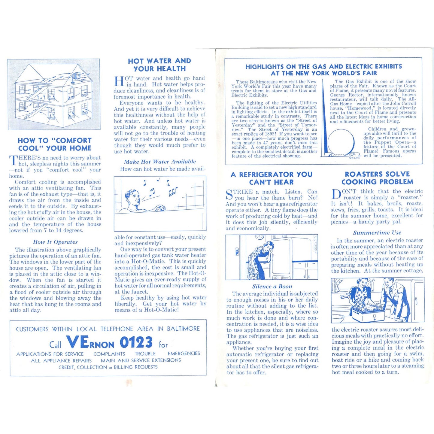 1939 Baltimore Gas & Light Newsletter Gas and Electric Servants in the Home AB9