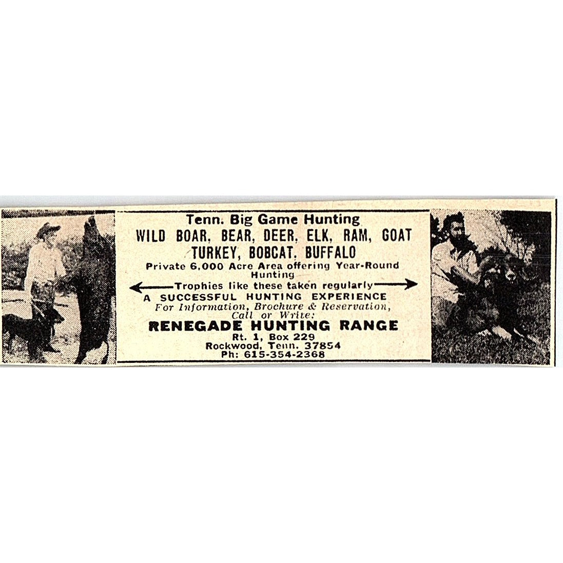 Renegade Hunting Range Rockwood TN 1977 Ad AF6-M1