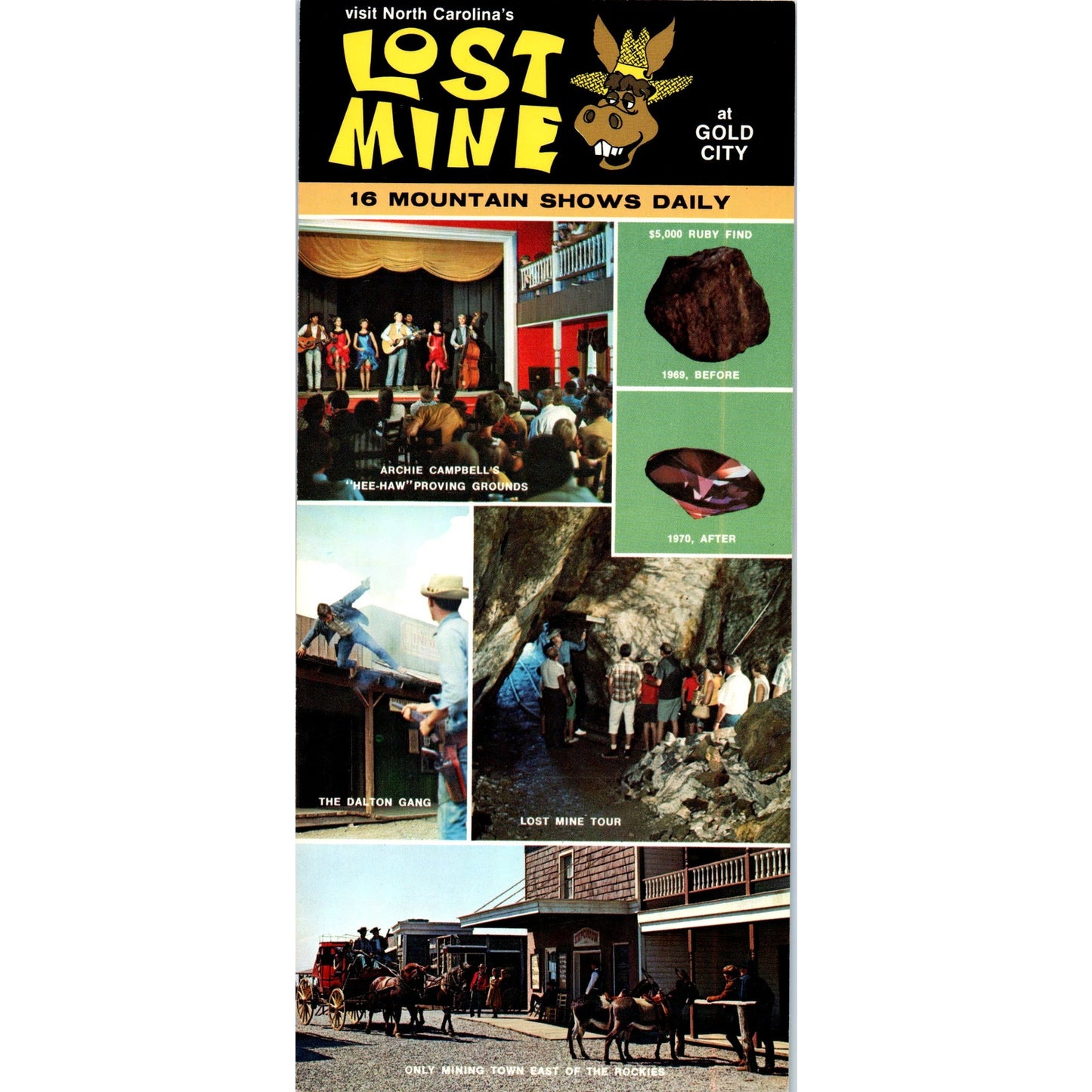 1980s North Carolina Lost Mine at Gold City Cherokee Franklin NC Leaflet TF4-BC
