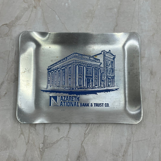 Vintage Nazareth National Bank & Trust Co PA Advertising Metal Ashtray TJ4