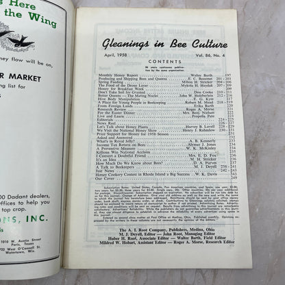 1958 Apr Gleanings in Bee Culture Beekeeping Magazine A.I. Root Co Medina OH TD5