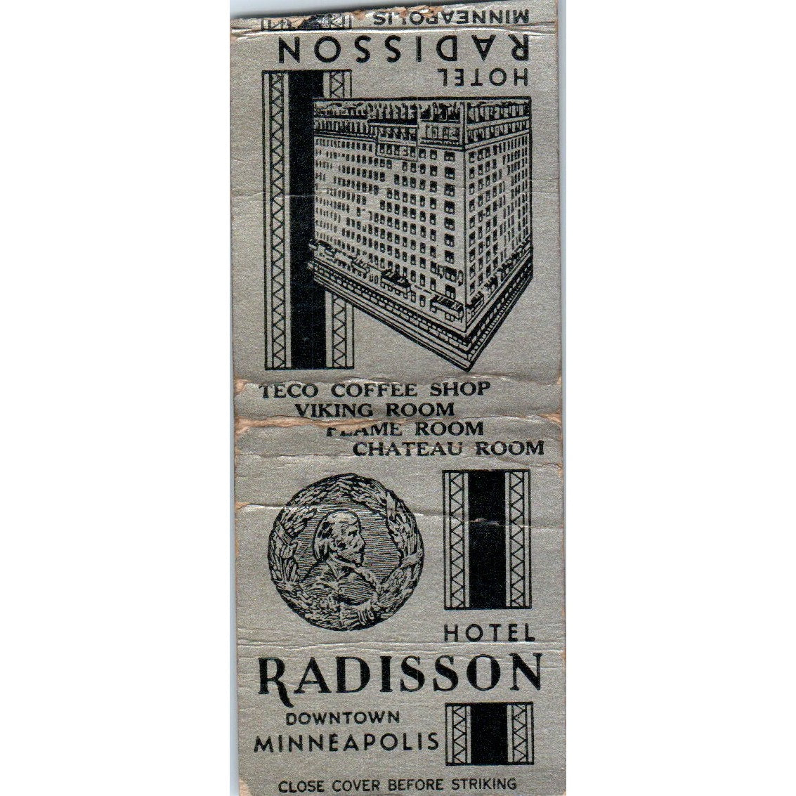 Hotel Radisson Minneapolis Viking Chateau Room Vintage Matchbook Cover SF4-Y5