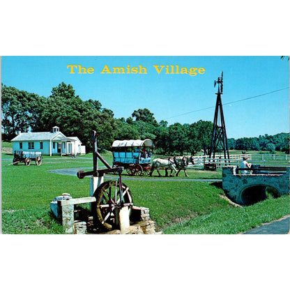 The Amish Village Horse Buggy Lancaster Pennsylvania Dutch Country Postcard PD7
