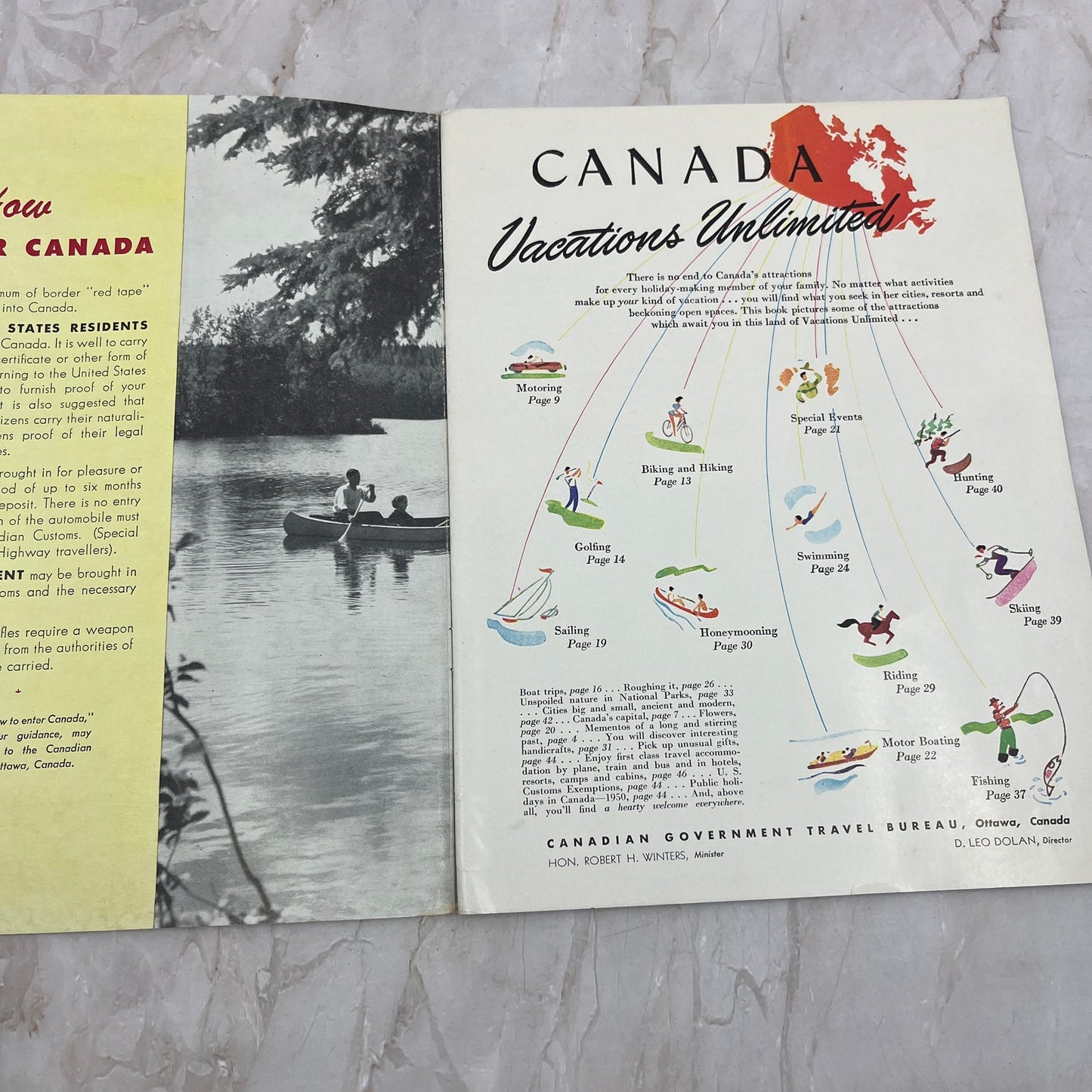 c1940 Canada Vacations Unlimited Tourist Travel Guide Book L4-3