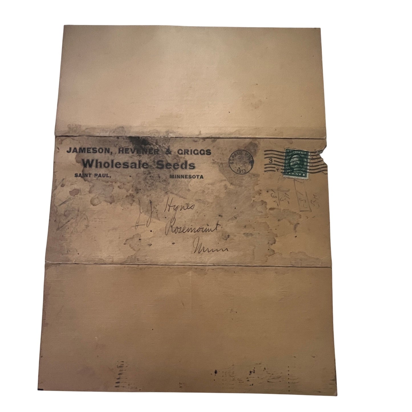 1913 Jameson, Hevener & Griggs Wholesale Seed Price List St. Paul MN K22