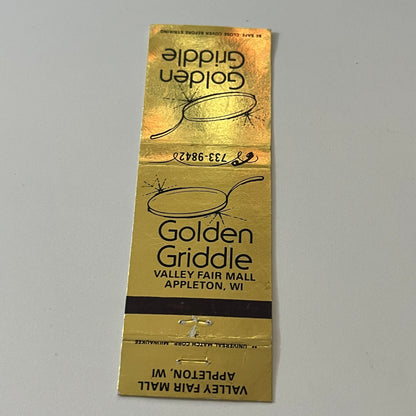 Golden Griddle Restaurant Valley Fair Mall Appleton WI Matchbook Cover TB6-MB2-5