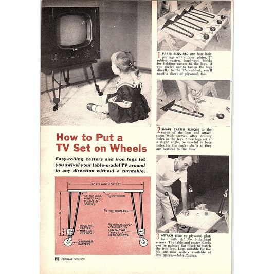 How to Put a TV Set on Wheels 1955 Article AG1-5