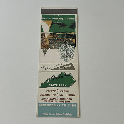 Audubon State Park Henderson Kentucky Vintage Matchbook Cover TB6-MB2-5