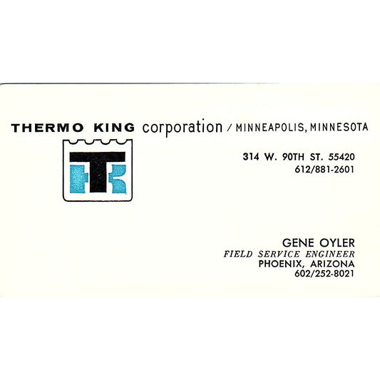 Thermo King Corporation Gene Oyler Phoenix Arizona Vintage Business Card SF3-B5