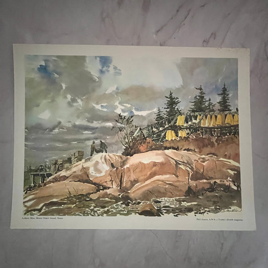 Lobster Men Mount Desert Island ME - Phil Austin Lithograph 13x17" Art Print FL1