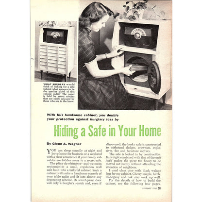 Hiding a Safe in Your Home Glenn A Wagner 3-Page 1955 Article AG1-4