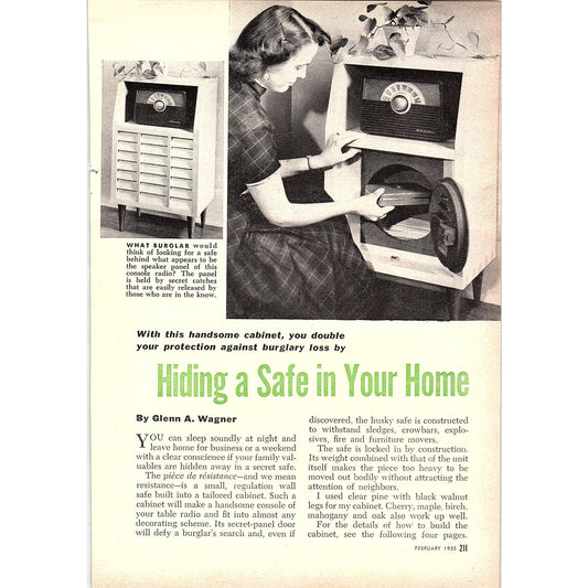 Hiding a Safe in Your Home Glenn A Wagner 3-Page 1955 Article AG1-4