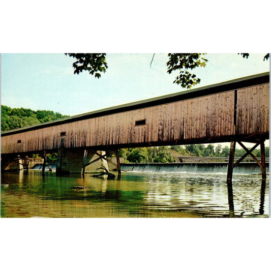 Grand River Bridge Harpersfield Ashtabula OH Covered Bridge Postcard PB10