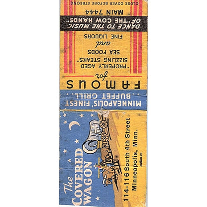 The Covered Wagon Minneapolis MN Vintage Matchbook Cover SF3-Y6