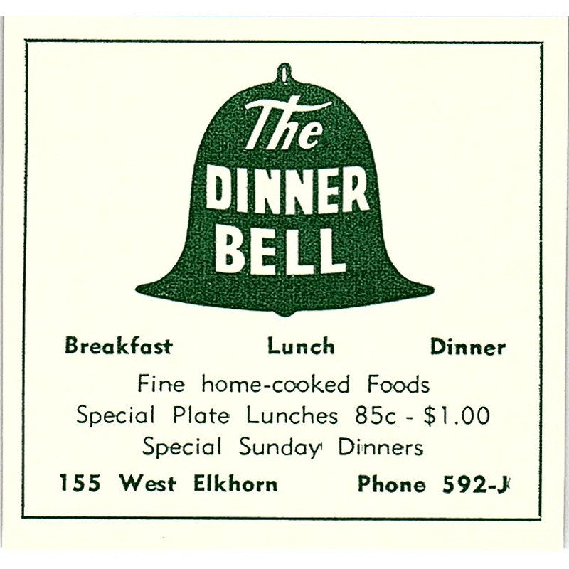 The Dinner Bell 155 West Elkhorn 1957 Estes Park CO Ad AG4-S10