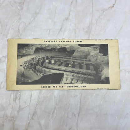 1950s Carlsbad Caverns Lunch 750 Feet Underground Advertising Card TG8-Z