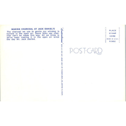 Making Charcoal at Jack Daniel's Lynchburg Tennessee Vintage Postcard PD5