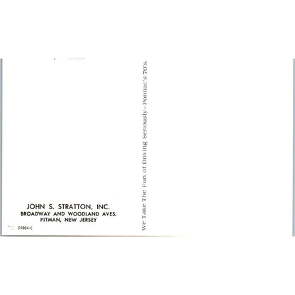 1970 Pontiac LeMans Sport Safari Brown John S. Stratton Pitman NJ Postcard PC11