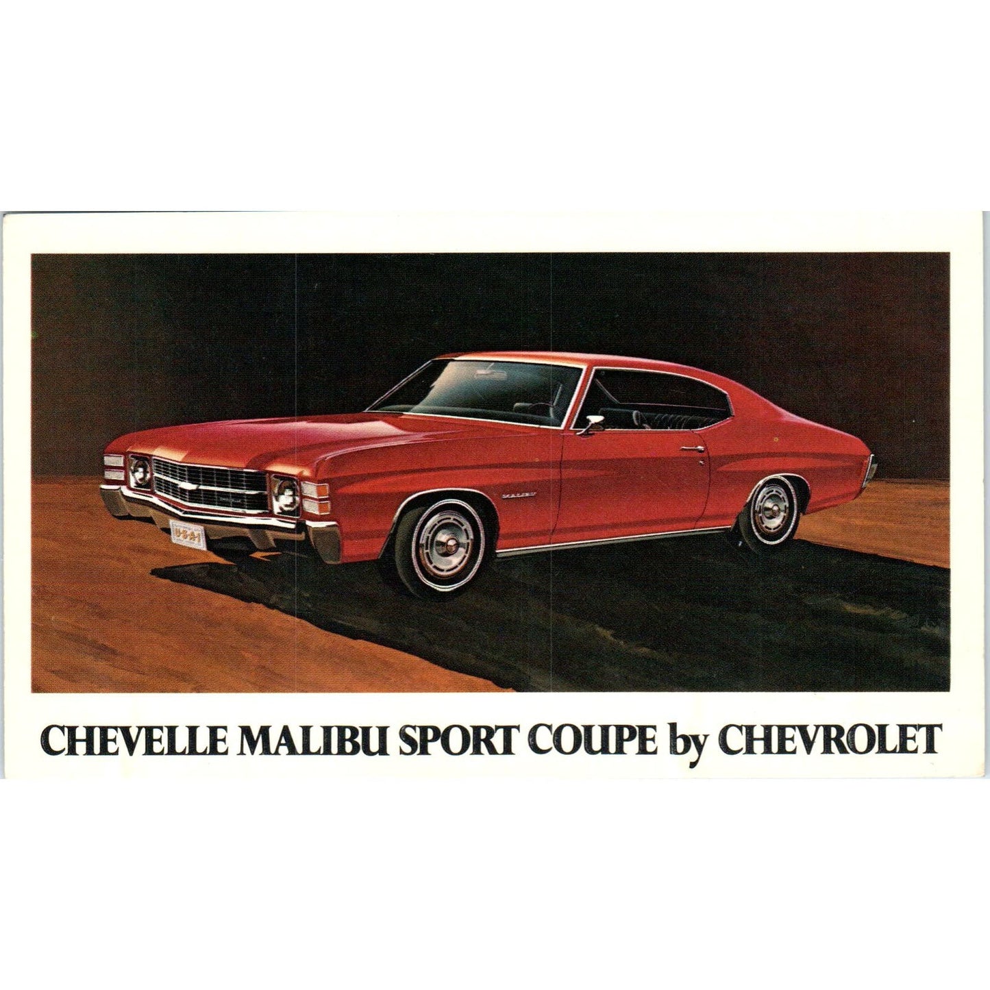 Chevrolet Chevy Chevelle Malibu Sport Coupe Red Vintage Postcard PC12