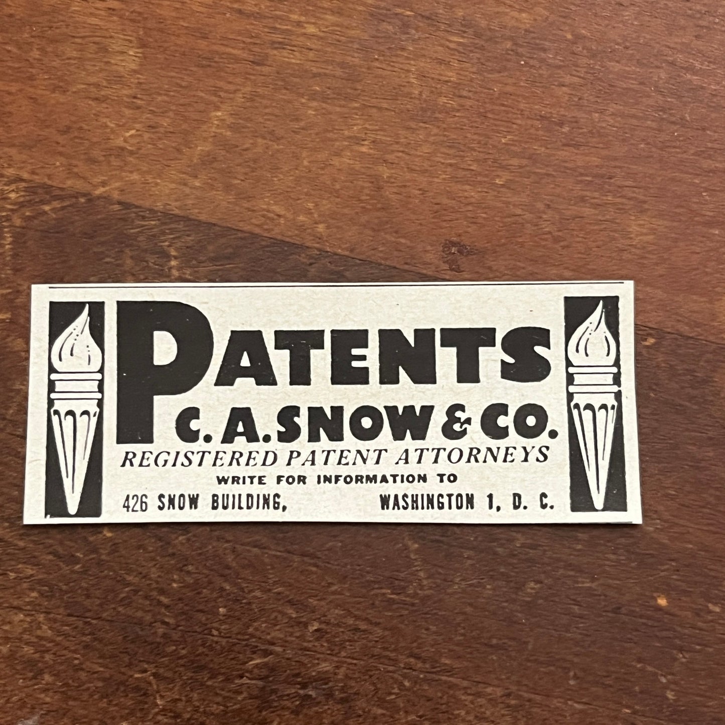 C.A. Snow & Co Patent Attorneys Washington DC 1955 Ad AF9-S2