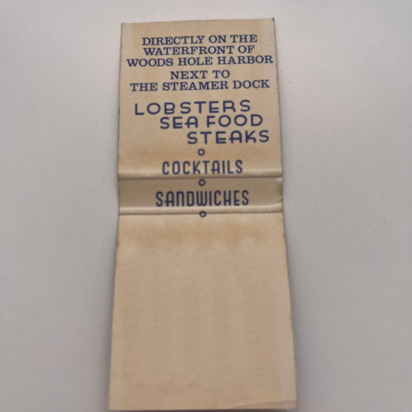 Landfall Dining Woods Hole Harbor Cape Cod MA Vintage Matchbook Cover MM3-4