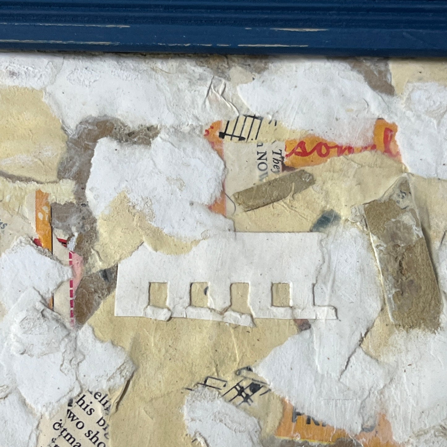 Original Framed Mixed Media Abstract Art Collage 10x12 "Topography"