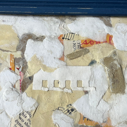 Original Framed Mixed Media Abstract Art Collage 10x12 "Topography"