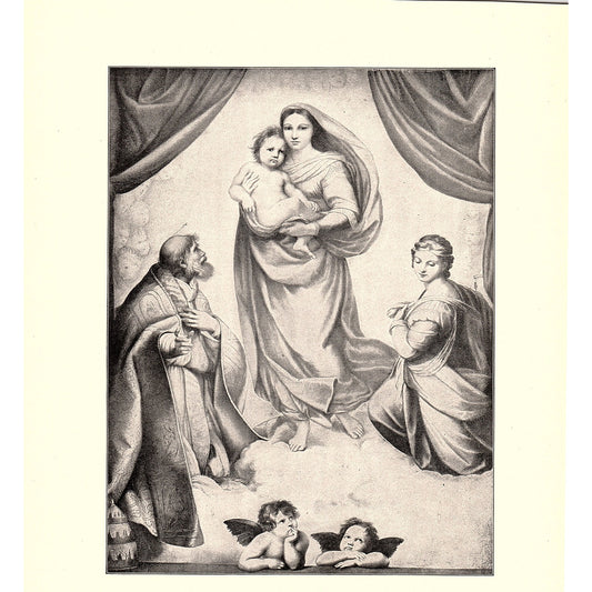 The Sistine Madonna - Raphael - 1898 Litho Art Print D19