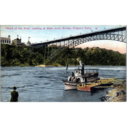 c1910 Maid of the Mist Steel Arch Bridge Niagara Falls Original Postcard PC10