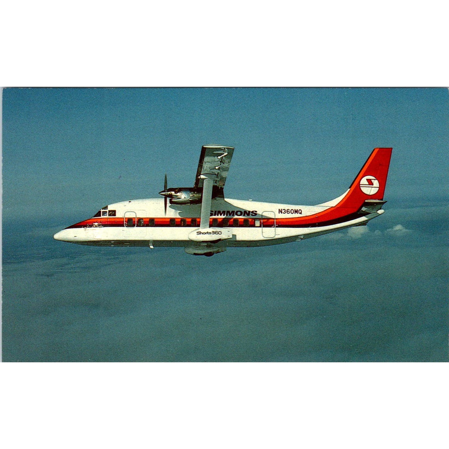 Simmons Airlines Shorts 360 N360MQ Vintage Postcard PC3