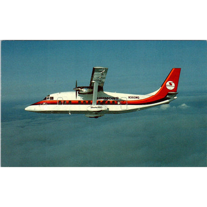 Simmons Airlines Shorts 360 N360MQ Vintage Postcard PC3