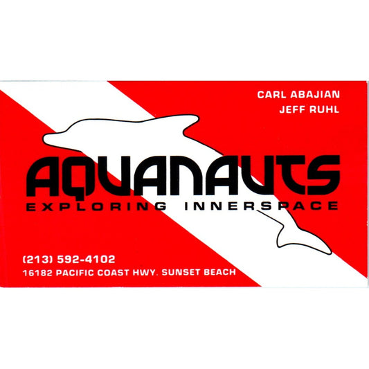 Aquanauts Carl Abajian Jeff Ruhl Sunset Beach Vintage Business Card SD8-B8